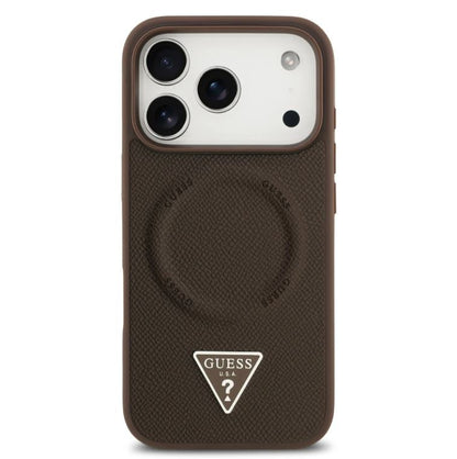 Guess MagSafe PU Leather Case With Triangle Logo-iPhone 17 Pro