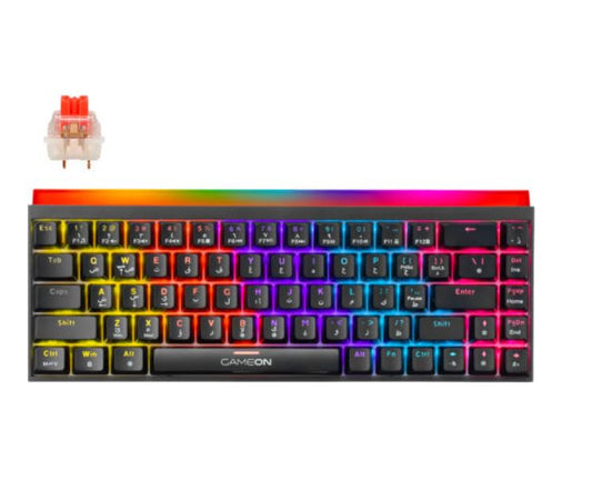 GAMEON PRIMEX Series GO-MK260-RS 60% RGB Mechanical Wired Gaming Keyboard with Customization Software, Red Switch - English/Arabic