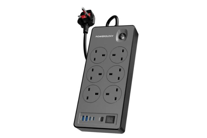 Powerology 6AC 2990W Power Strip PD 20W - Black