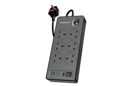 Powerology 6AC 2990W Power Strip PD 20W - Black