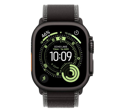 Apple Watch Ultra 3 GPS + Cellular 49mm Black Titanium Case with Black/Charcoal Trail Loop – S/M