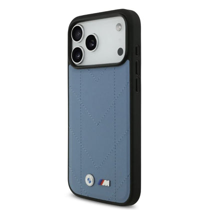 BMW MagSafe PU Quilted Leather Case With Metal Logo-iPhone 17 Pro Max