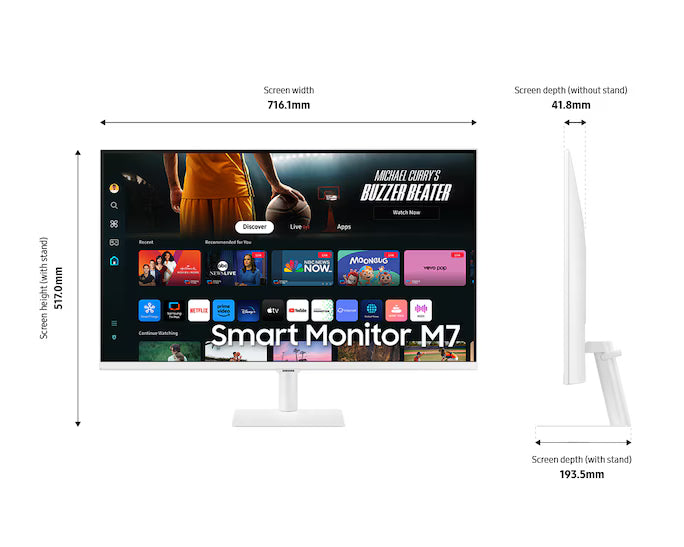 Samsung 32" M70D Smart Screen for Multi Device Experience
