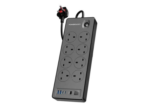 Powerology 8AC 2990W Power Strip PD 20W - Black
