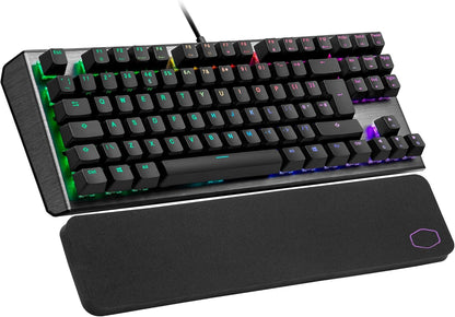 Cooler Master CK530 V2 Tenkeyless Gaming Mechanical Keyboard Red Switch with RGB Backlighting, On-The-Fly Controls, and Aluminum Top Plate, Arabic - English Layout, Black | CK-530-GKTR1
