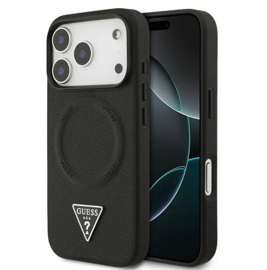 Guess MagSafe PU Leather Case With Triangle Logo-iPhone 17 Pro