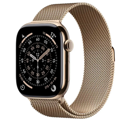 Apple Watch Series 11 GPS + Cellular 42mm Gold Titanium Case with Gold Milanese Loop