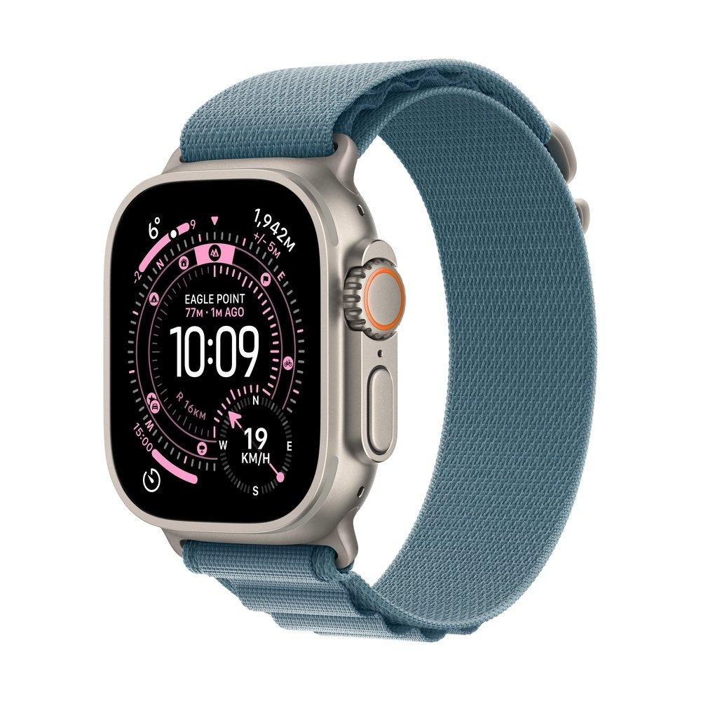 Apple Watch Ultra 3 GPS + Cellular 49mm Natural Titanium Case with Light Blue Alpine Loop – Medium