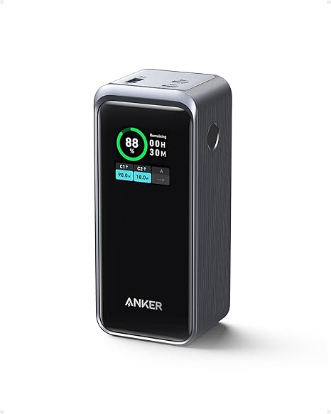 ANKER 3-Port 200W Power Bank  LCD Screen 20,000mAh Black