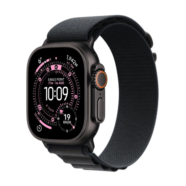 Apple Watch Ultra 3 - LTPO OLED-64GB -49mm - -Wi-Fi - Cellular -Medium -Black Titanium Case with Black Alpine Loop