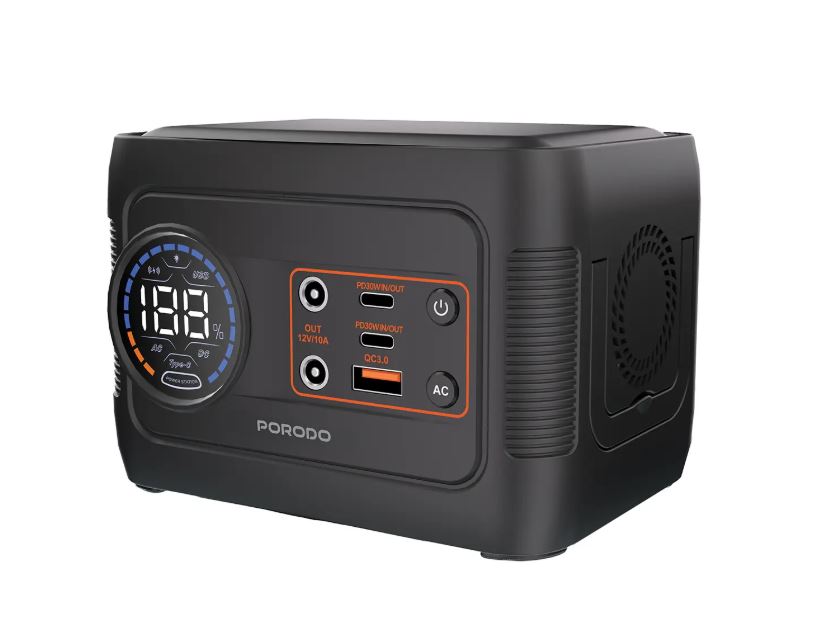 Porodo 150W Forcebase  Portable Power Station  Gray/Black