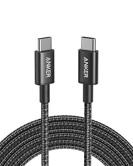 Anker USB-C to USb-C Cable (10ft/3m, 100W, Braided)  Black