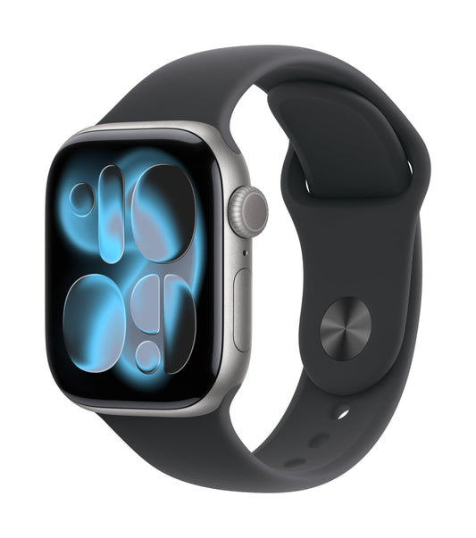 Apple Watch Series 11 GPS + Cellular 46mm Space Grey Aluminium Case with Black Sport Band – S/M
