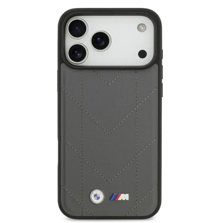 BMW MagSafe PU Quilted Leather Case With Metal Logo-iPhone 17 Pro Max