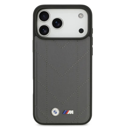 BMW MagSafe PU Quilted Leather Case With Metal Logo-iPhone 17 Pro Max