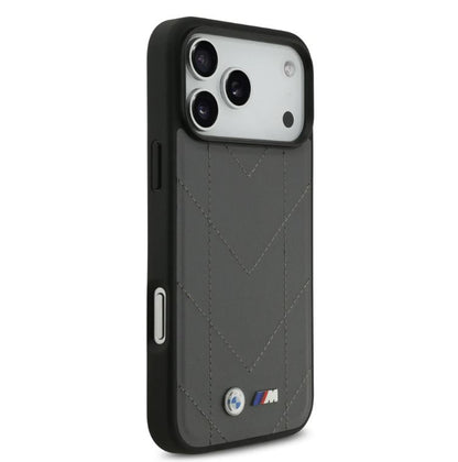BMW MagSafe PU Quilted Leather Case With Metal Logo-iPhone 17 Pro Max