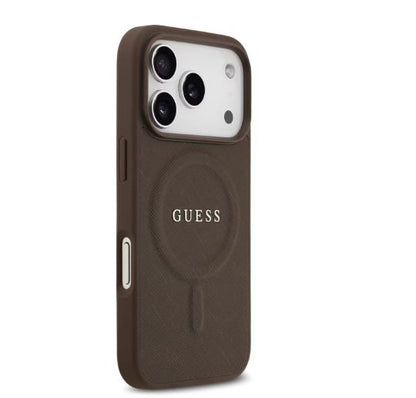 Guess MagSafe PU Saffiano Leather Case With Classic Logo-iPhone 17 Pro