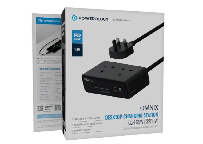 Powerology Omnix Desktop Charging Station 3250W GaN 65W - Black