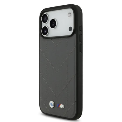 BMW MagSafe PU Quilted Leather Case With Metal Logo-iPhone 17 Pro