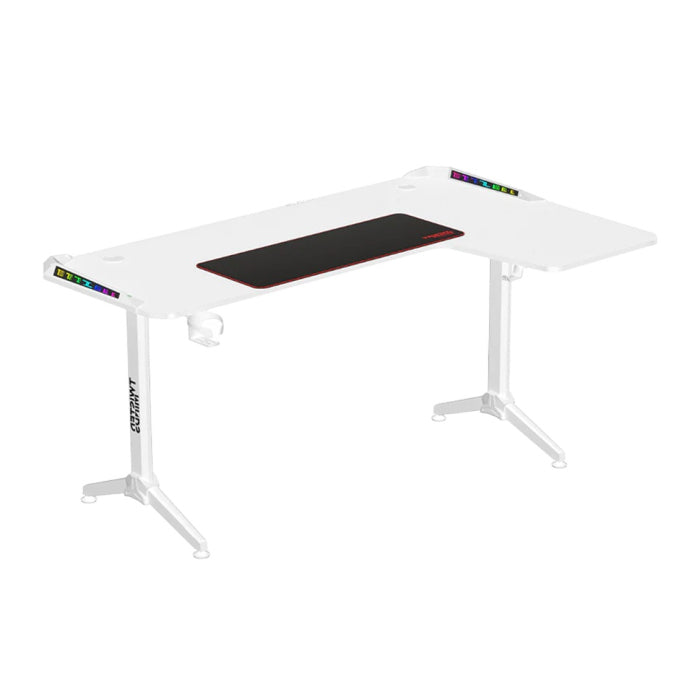 Twisted Minds WARRIOR L-Shaped RGB Gaming Desk (Right) White (160*100*75cm)