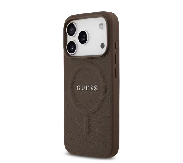 Guess MagSafe PU Saffiano Leather Case With Classic Logo-iPhone 17 Pro