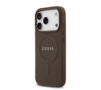 Guess MagSafe PU Saffiano Leather Case With Classic Logo-iPhone 17 Pro