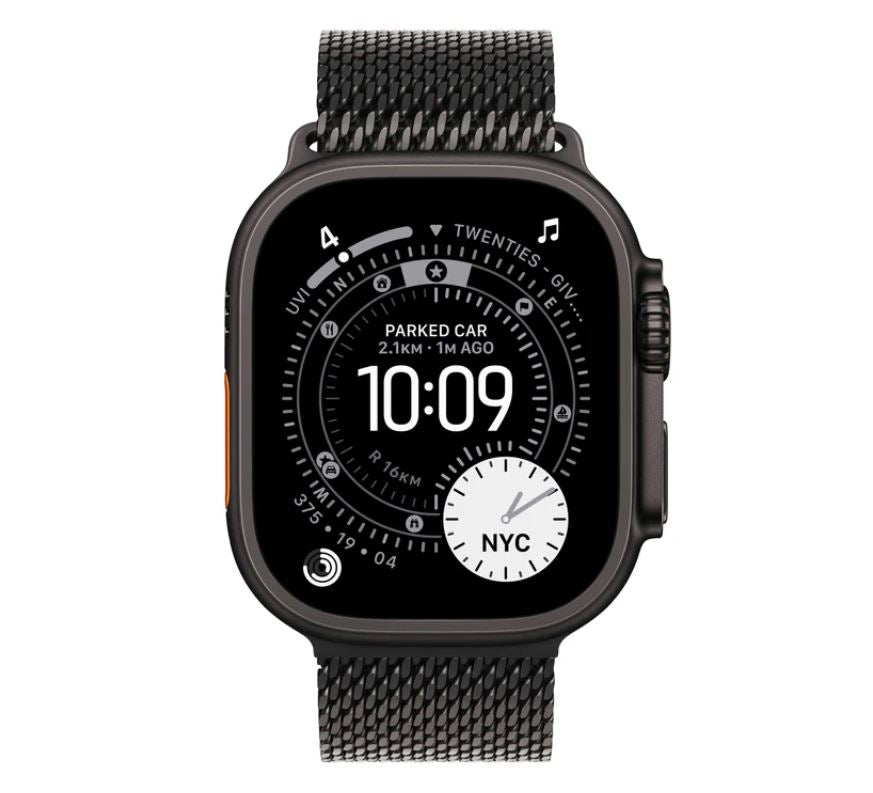 Apple Watch Ultra 3 GPS + Cellular 49mm Black Titanium Case with Black Titanium Milanese Loop – Medium