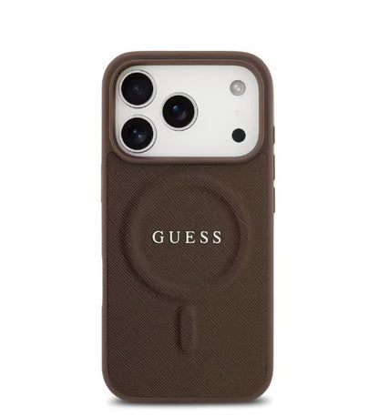 Guess MagSafe PU Saffiano Leather Case With Classic Logo-iPhone 17 Pro