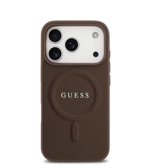 Guess MagSafe PU Saffiano Leather Case With Classic Logo-iPhone 17 Pro Max