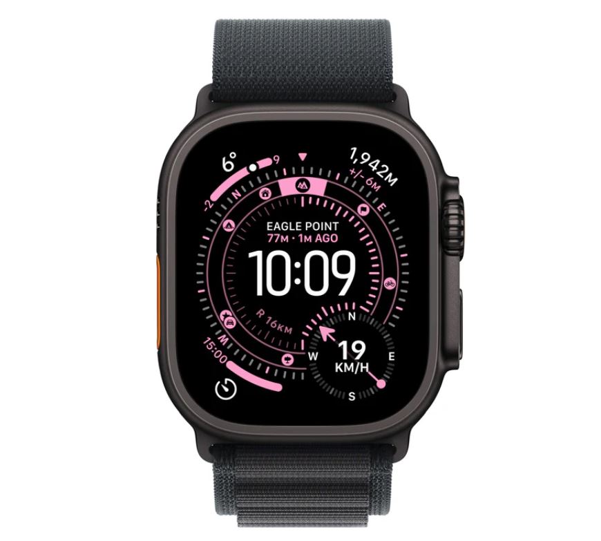 Apple Watch Ultra 3 GPS + Cellular 49mm Black Titanium Case with Black Alpine Loop – Medium