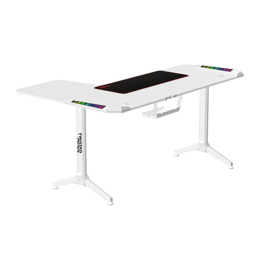 Twisted Minds WARRIOR L-Shaped RGB Gaming Desk (Left) White (160*100*75cm)