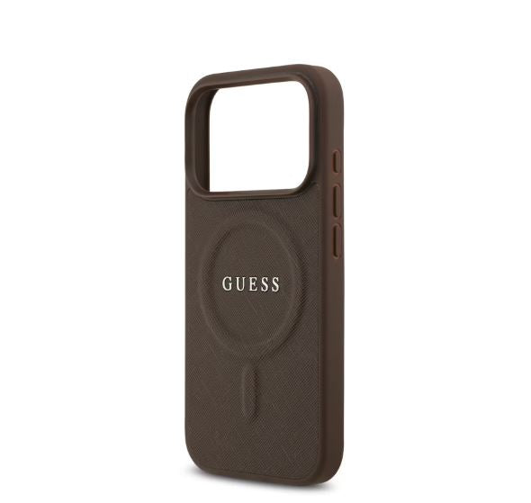 Guess MagSafe PU Saffiano Leather Case With Classic Logo-iPhone 17 Pro Max