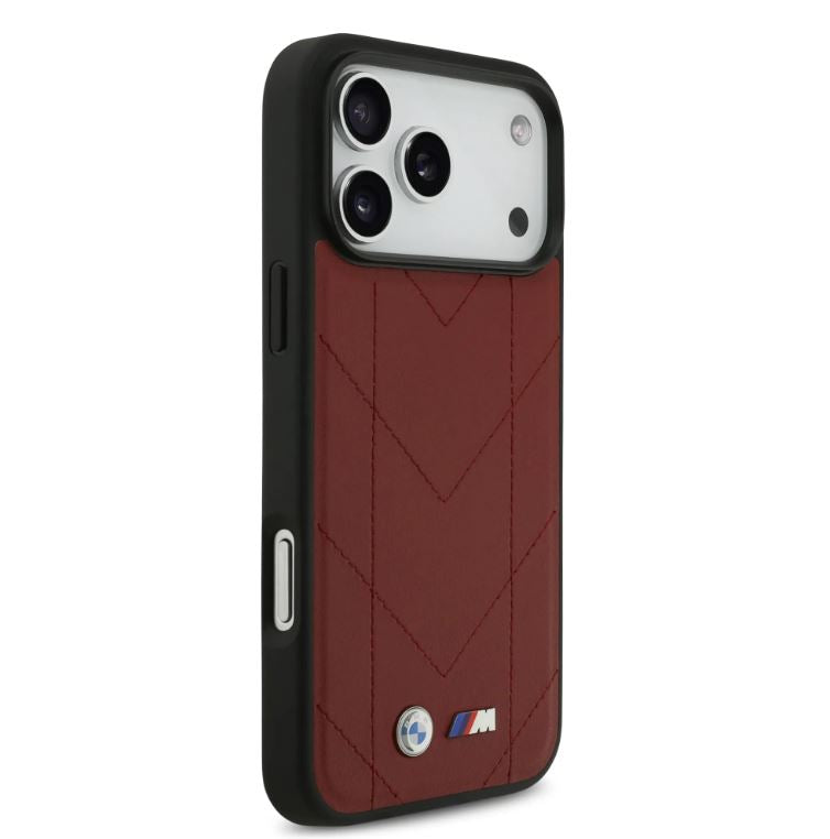 BMW MagSafe PU Quilted Leather Case With Metal Logo-iPhone 17 Pro