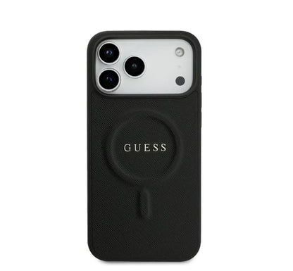 Guess MagSafe PU Saffiano Leather Case With Classic Logo-iPhone 17 Pro Max
