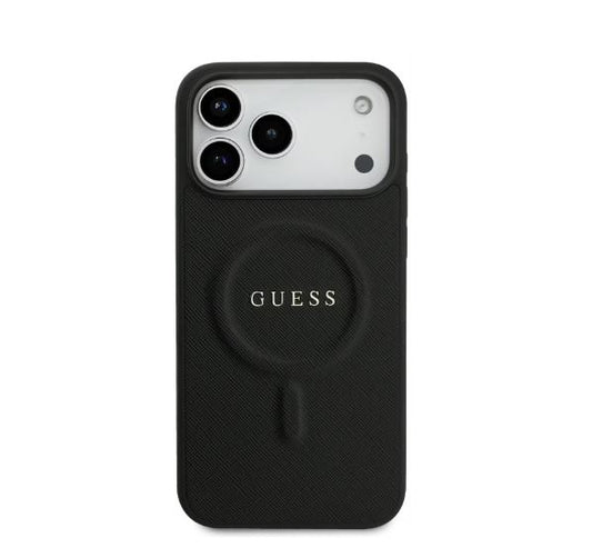 Guess MagSafe PU Saffiano Leather Case With Classic Logo-iPhone 17 Pro Max