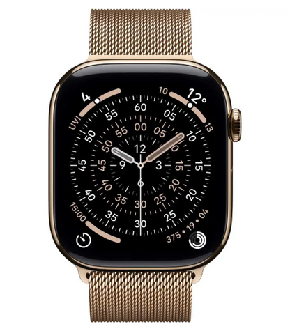 Apple Watch Series 11 GPS + Cellular 42mm Gold Titanium Case with Gold Milanese Loop