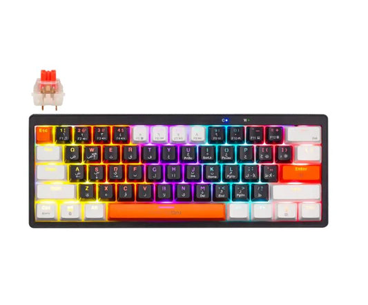 GAMEON AEROX Series GOMK60-RS 60% RGB Mechanical Wired Gaming Keyboard, Red Switch - English/Arabic