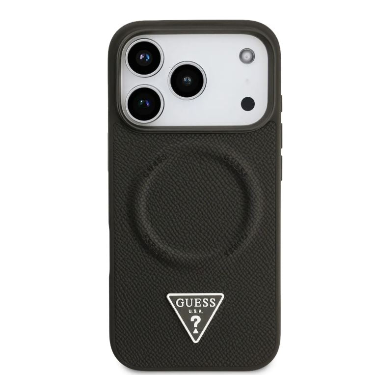 Guess MagSafe PU Leather Case With Triangle Logo-iPhone 17 Pro Max