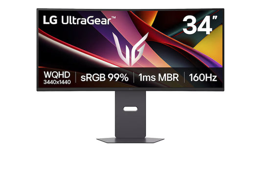 LG 34" UltraGear WQHD, 160Hz, 5ms, AMD FreeSync Premium Curved Gaming Monitor