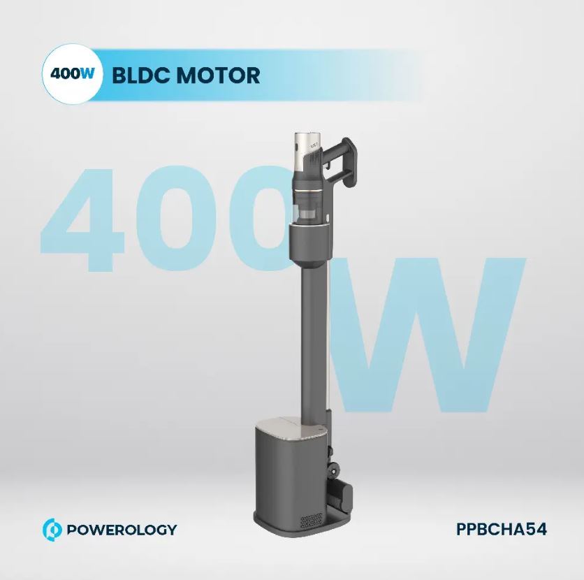 Powerology Cordless Vacuum Auto-Disposal Charging - Black