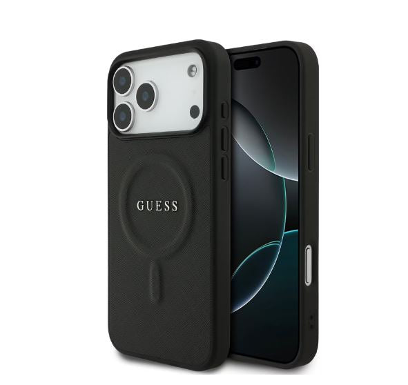 Guess MagSafe PU Saffiano Leather Case With Classic Logo-iPhone 17 Pro Max