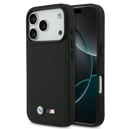 BMW MagSafe PU Quilted Leather Case With Metal Logo-iPhone 17 Pro