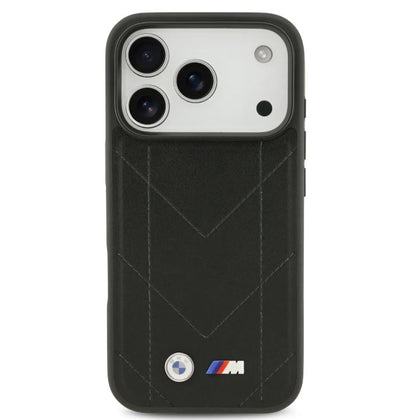 BMW MagSafe PU Quilted Leather Case With Metal Logo-iPhone 17 Pro