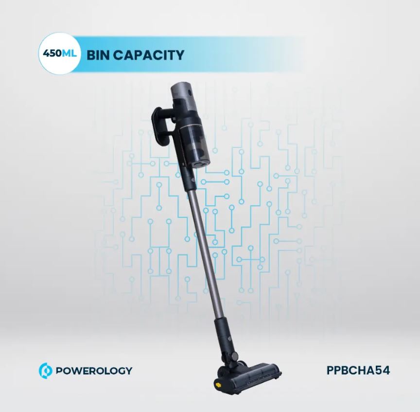 Powerology Cordless Vacuum Auto-Disposal Charging - Black