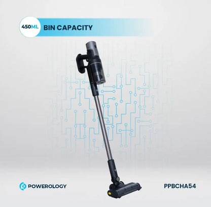Powerology Cordless Vacuum Auto-Disposal Charging - Black