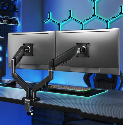 PAWA Double Gas Spring Computer Arm With 360º Rotation-Black