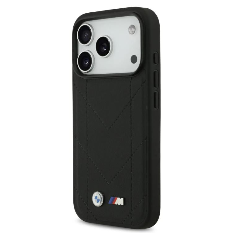 BMW MagSafe PU Quilted Leather Case With Metal Logo-iPhone 17 Pro