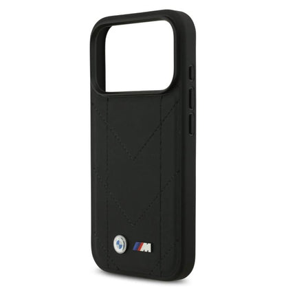 BMW MagSafe PU Quilted Leather Case With Metal Logo-iPhone 17 Pro