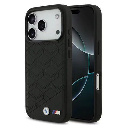 BMW MagSafe PU Seat Shaped Leather Case With Metal Logos-iPhone 17 Pro Max