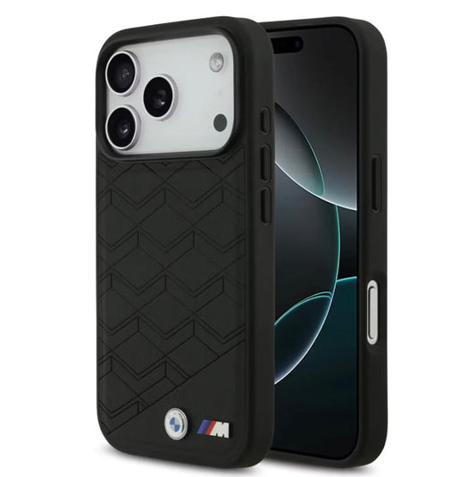 BMW MagSafe PU Seat Shaped Leather Case With Metal Logos-iPhone 17 Pro Max